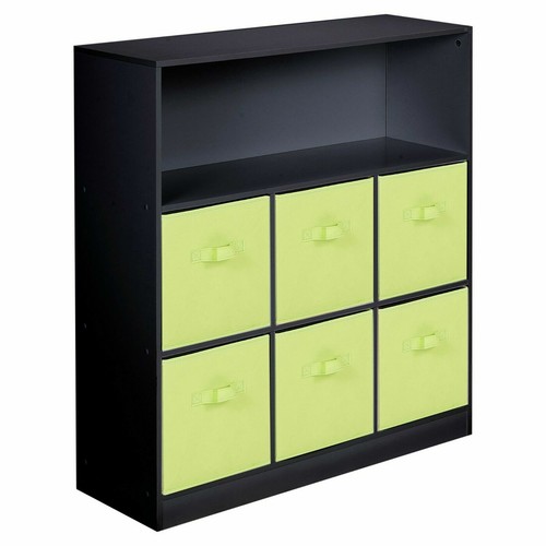 Wooden black wide cubed - black, 7