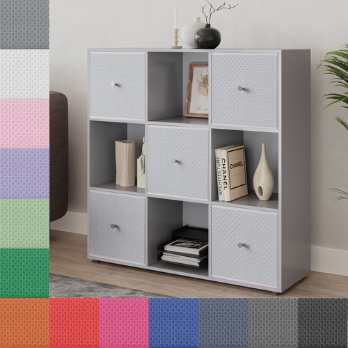 Cube grey wooden bookcase - 9,