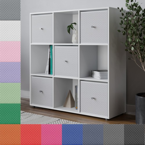 Cube white wooden bookcase - white,