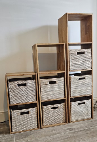 Oak cube storage unit 3 - oak,